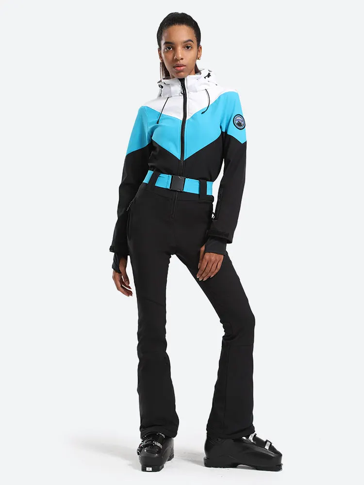 Hiworld Fashionable Women's One Piece Ski Suit with Hood Sportswear