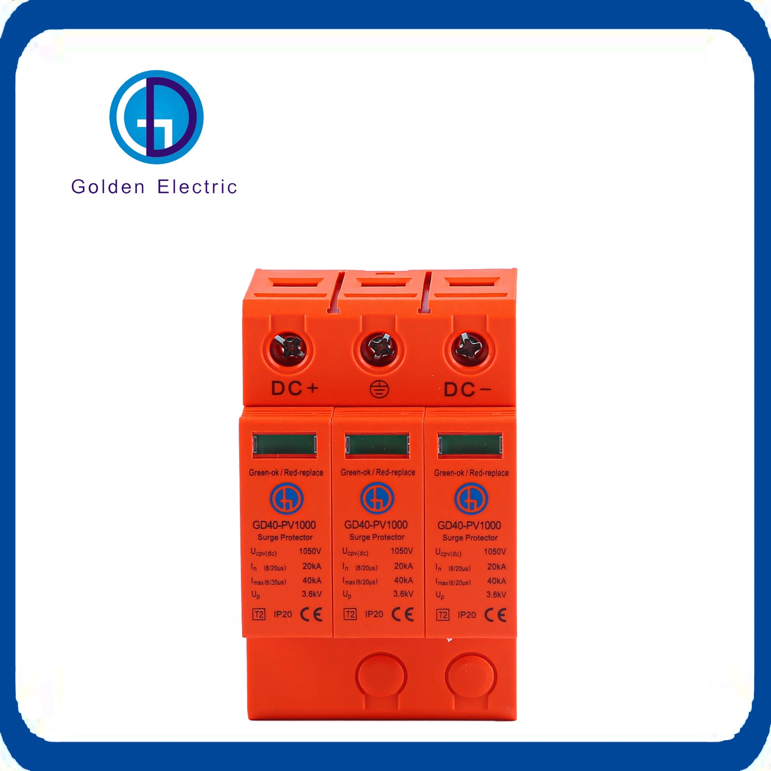 Solar Surge Protector Device 2p 3p 500V 1000V 1200V 1500V Lightning Protection Device Lightning Arrester Protector