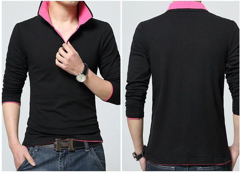 Fashion Long Sleeve Polo Shirts with Good Design