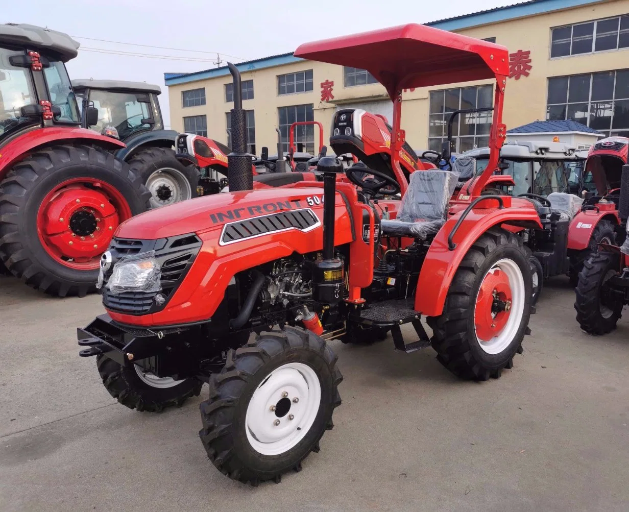 Máquina de la agricultura 50 HP 4WD caminando de la rueda de tractor agrícola Jardín