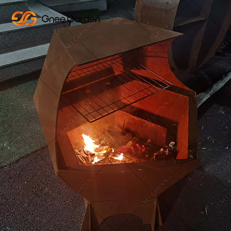 Corten Steel Barbeque Fire Table Durable BBQ Grill