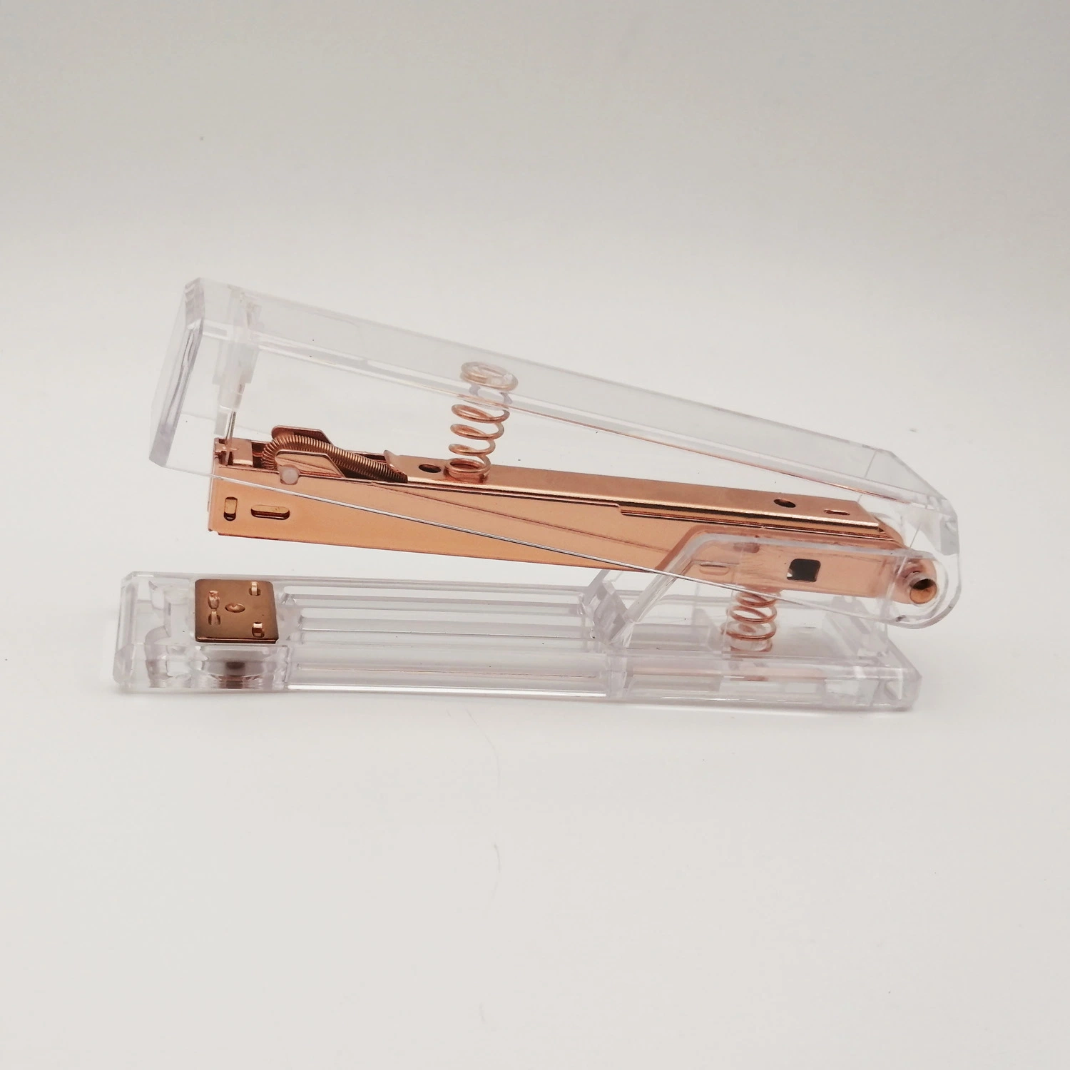 Hotsale Full Strip Decorative Transparent Luxury Clear Rose Gold Stapler