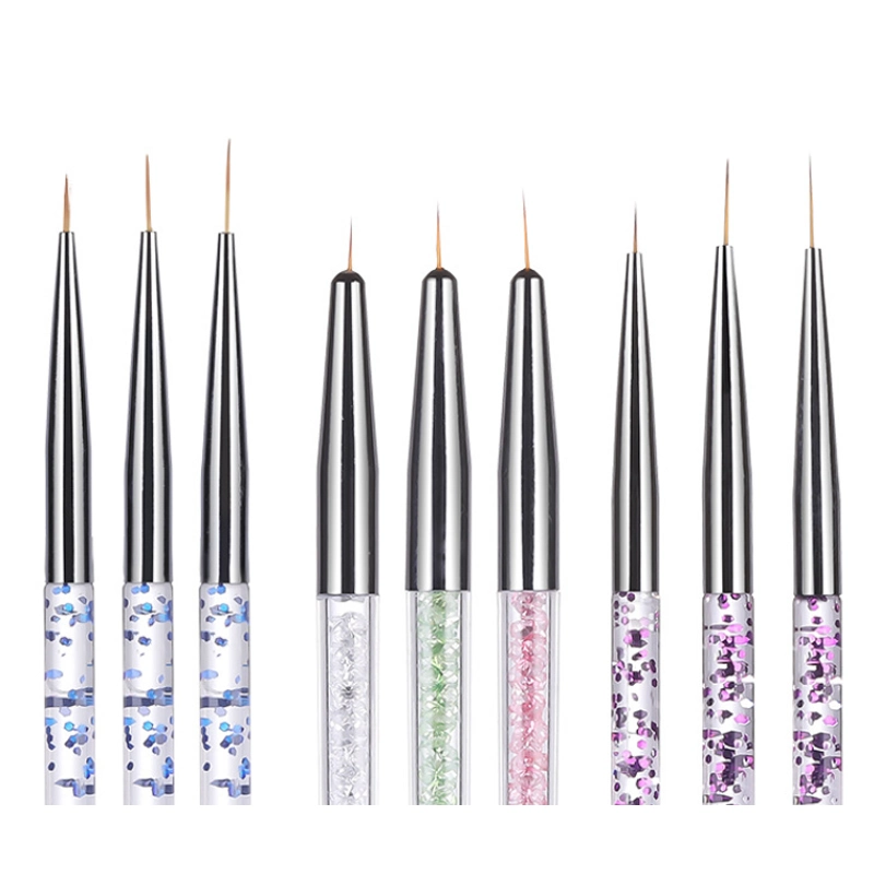 3PCS/Set Acrylic French Stripe Nail Art Liner Brush Set 3D Tips Manicure Ultra-Thin Line Drawing Pen