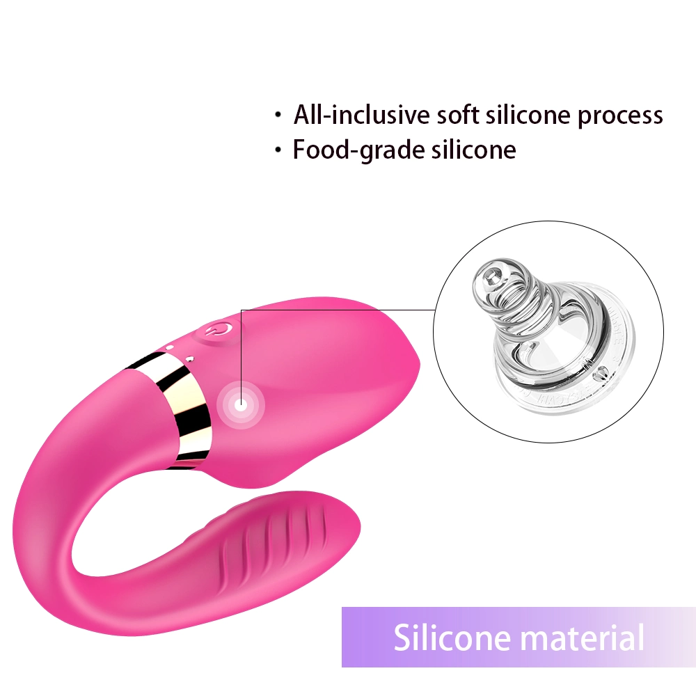 Télécommande sans fil rouge rose mignon vibrant Double Vibration Chauffage de l'oeuf vibrateur lapin femelle sex toy en silicone