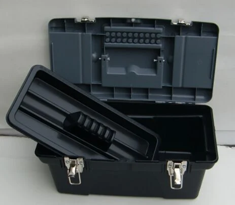 39.5*23.5*17.5cm Black Plastic Art Tool Box for Storage Hand Tools