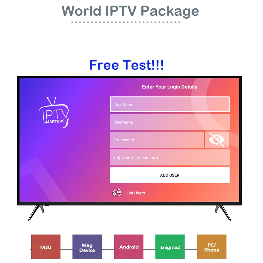 Assinatura do World IPTV o código de teste gratuito M3U inclui o USA Canada Alemão Romênia França Lista de Canais Árabes XXX Painel de Revendedores IPTV