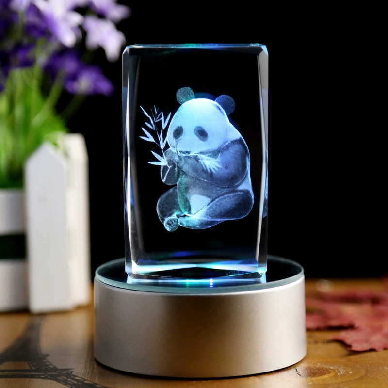 Crystal Crafts mit 3D Laser Engraving Panda Tiere
