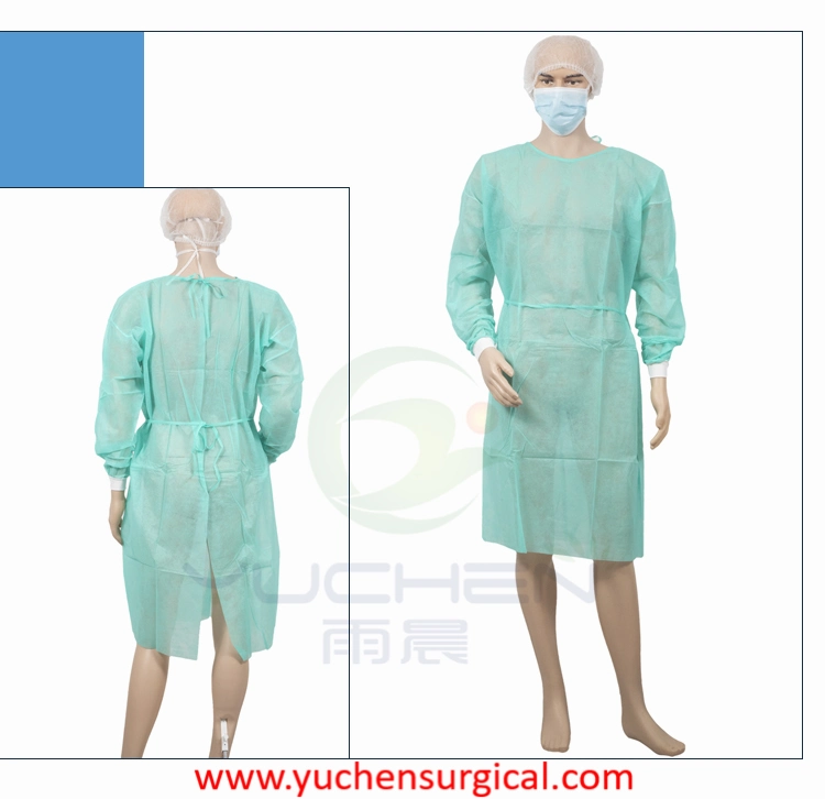 Medical PP+PE Disposable Nonwoven Isolation Gown/Uniform Customized Size Supply for Hospital