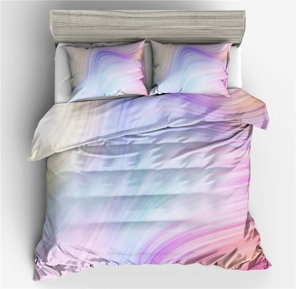 Wholesale/Supplier 3PCS 100% Polyester Simple Queen King Size Comforter Duvet Cover 3D Printing Bed Linen Fitted Sheets White Pillow Shams Pillowcases Bedding