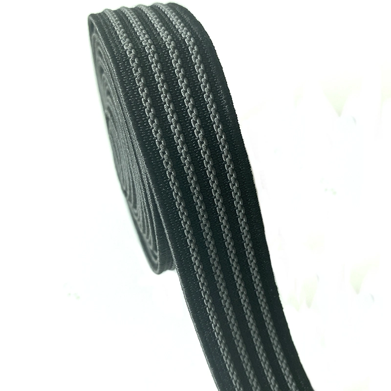 3/4" Black Non Slip Gripper Rubber Fabric Elastic Ribbon Webbing for Bike Shorts, Cuffs of Ski-Wear, Underwear