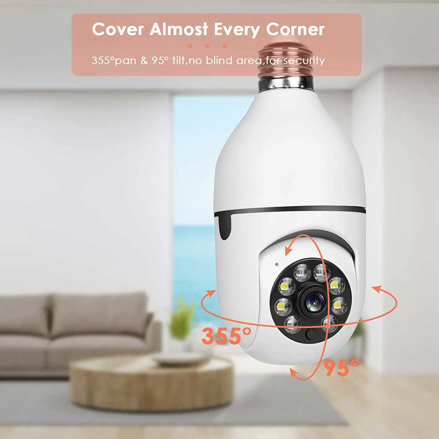 Smart Home 2.4G E27 Bulb WiFi Surveillance Camera HD Night Security Video Surveillance Supprt Two Way Audio Mobile Motion