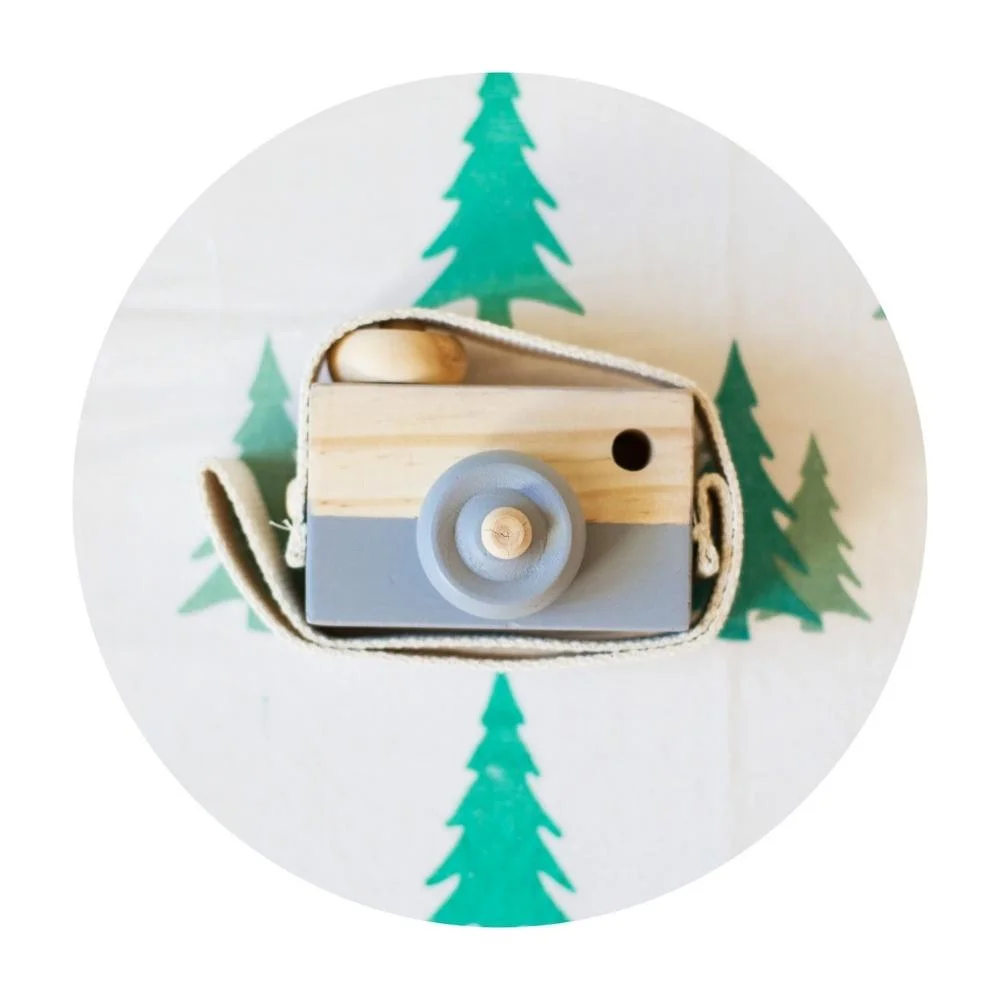 Pine Wooden Camera Mini Play Wooden Camera Toy Handmade Cute Nordic Style Boys Girls Neck Hanging Camera Portable Kids Toy Bl21985