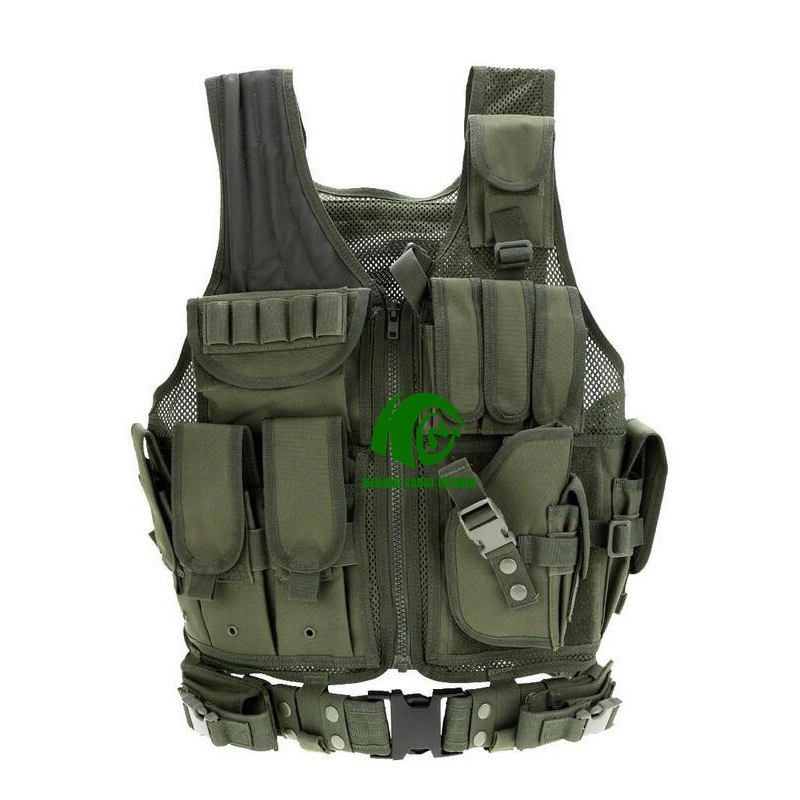 Kango Hot Sale Combat Molle Black Green Tan Tactical Bulletproof Vest with Pouches for Police Army Swat