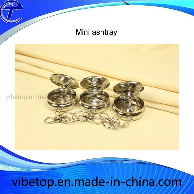 Hot Sale Mini Round Metal Ashtray with a Key Chain (Vma-002)