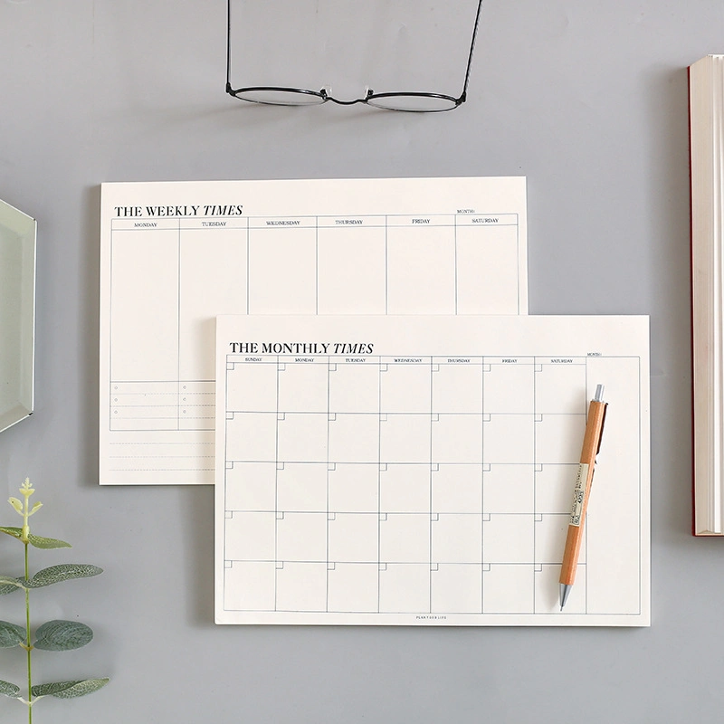 Calendario diario semanal mensual de papel de pared Planner para regalos de Office Decoración