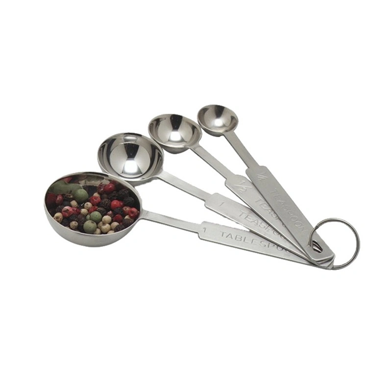 Wholesale/Supplier Stainless Steel Kitchen Measuring Spoon Set with Capacity