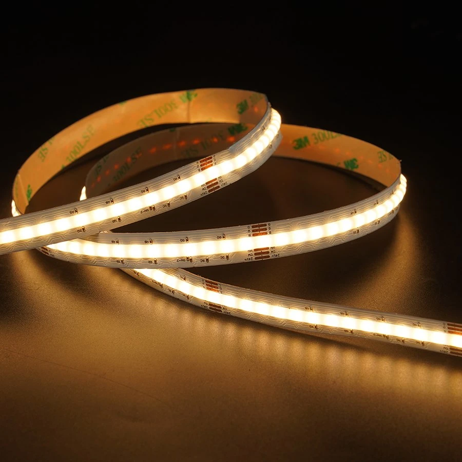 Manufacturer Supplier 840Leds/m PCB Width 12MM RGBCW Connector Ra90 Cob Led Strip Light