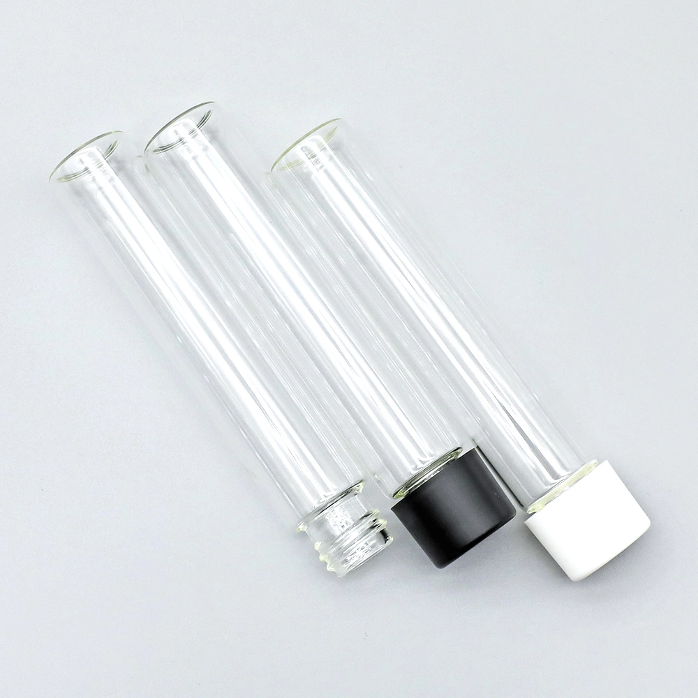 High quality/High cost performance  Factory Custom Screw Top Glass Vial Bottle with Black Plastic Lids for Cosmetics