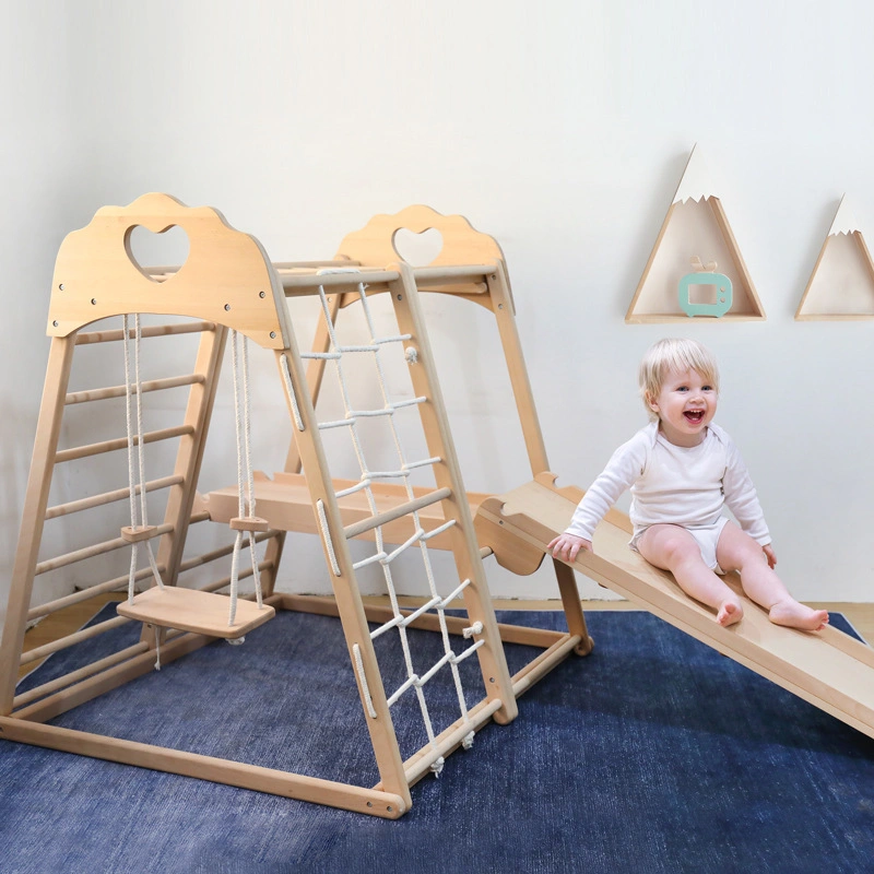 Indoor Playground Wooden Climbing Playset for Kids & Toddlers