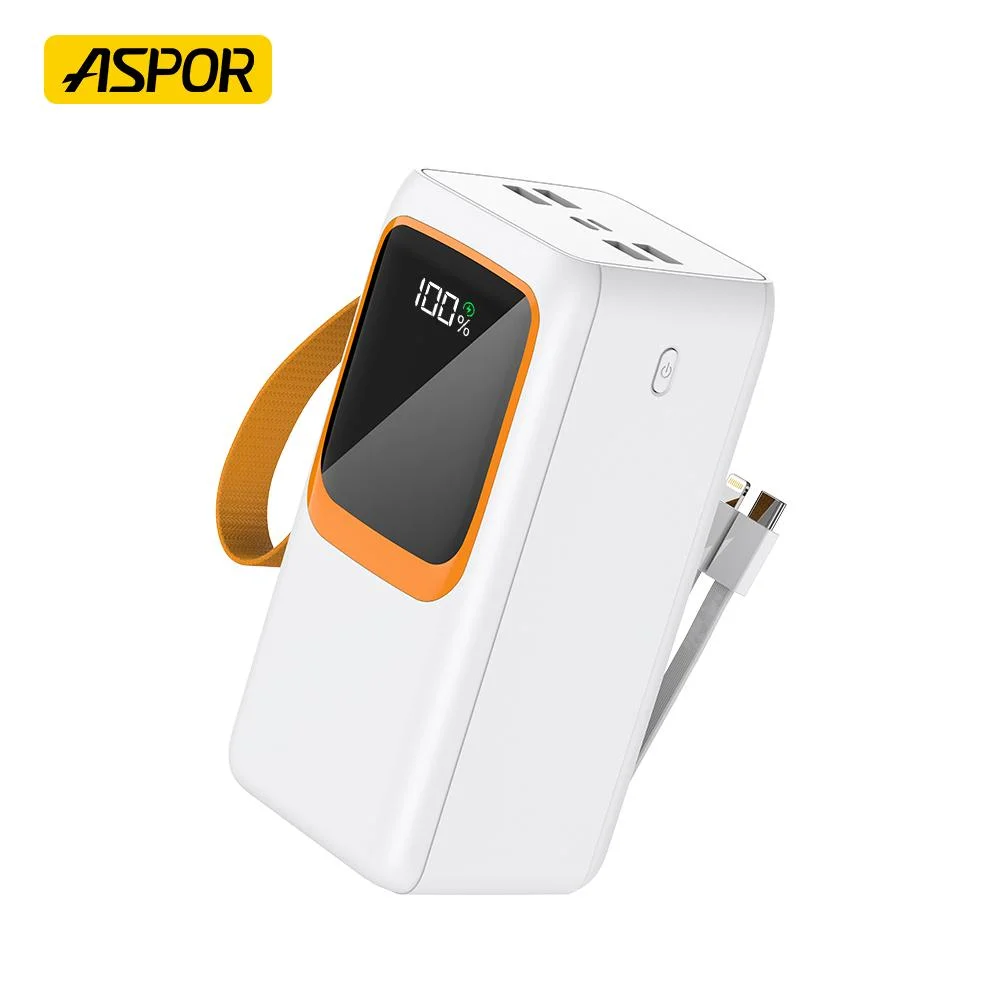 Aspor A350 New Big Capacity 50000mAh Power Bank Super Quick Charging 22.5W Fast Charge Support 7 Devices Charge Together