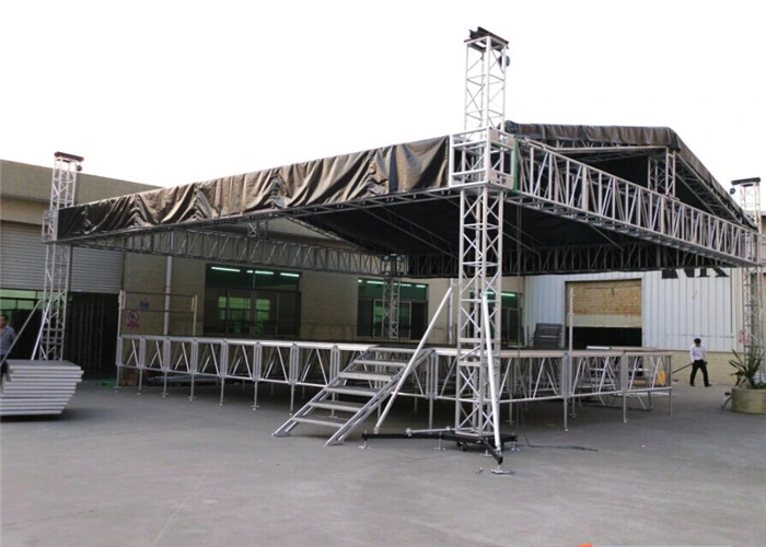 Outdoor Concert Event Plywood Mobile Portable Roof Top Used Aluminum Stage Truss