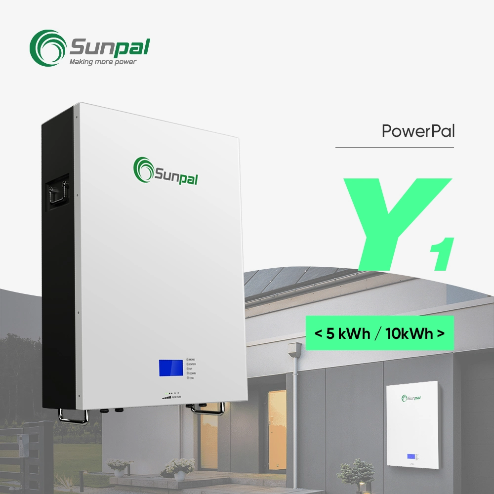 Sunpal Venta caliente 10kwh Powerwall LiFePO4 48V 100Ah 200Ah batería Batería de litio Pack de inicio con pantalla LCD
