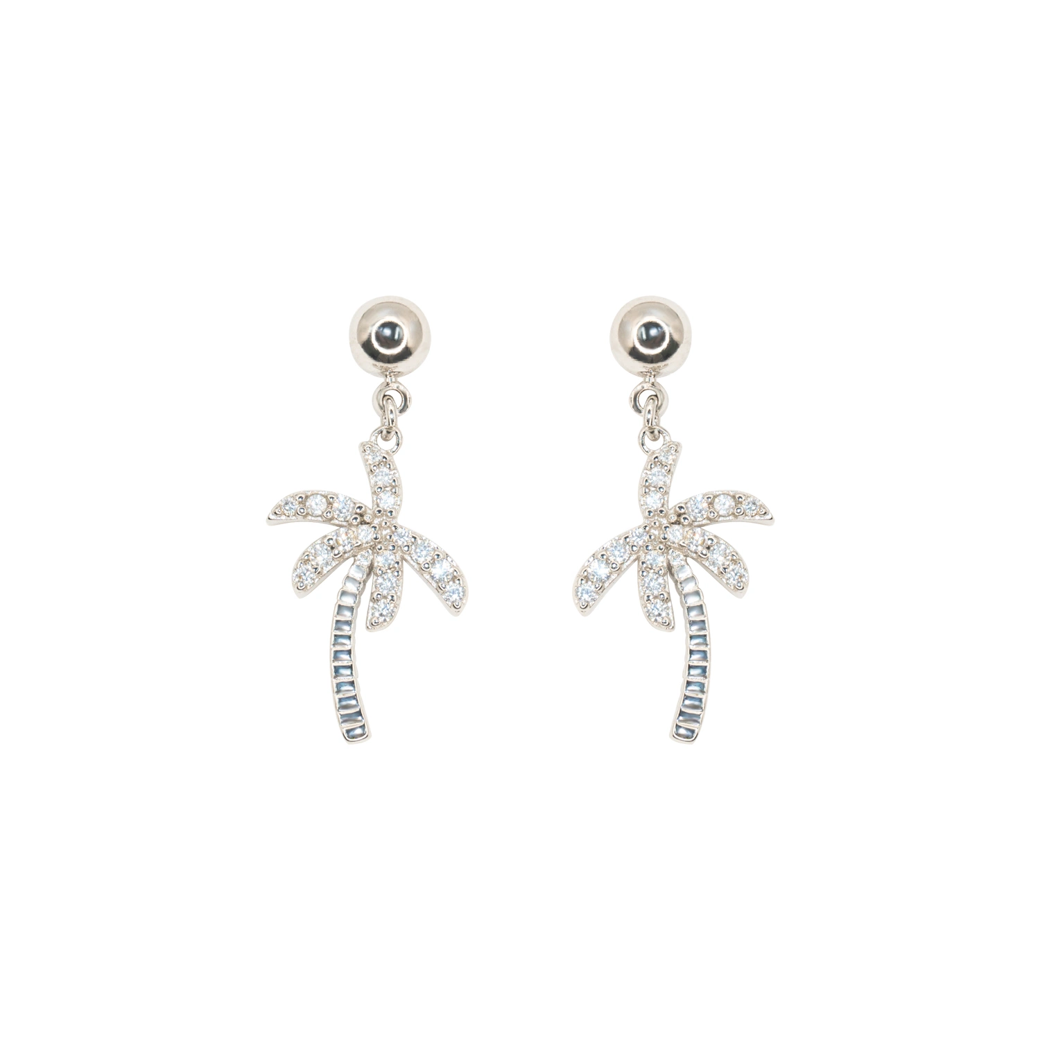 Design Simple Fashion Silver Enamel Flower with Drop Stick Stud Earrings Jewelry