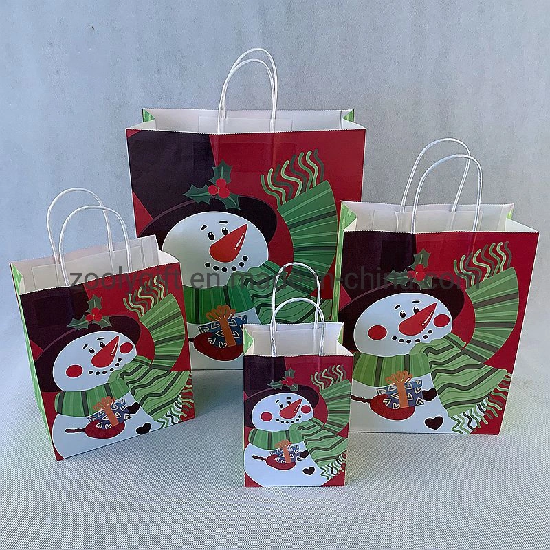 Wholesale/Supplier Cheap Festival Christmas Custom Printed Gift White Kraft Recycled Paper Bag Gift Bags