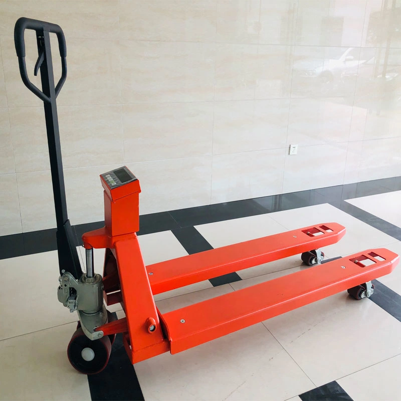 Transportable Electric Hydraulic Pallet Jack 2000kg Battery Power Forklift Truck Scale