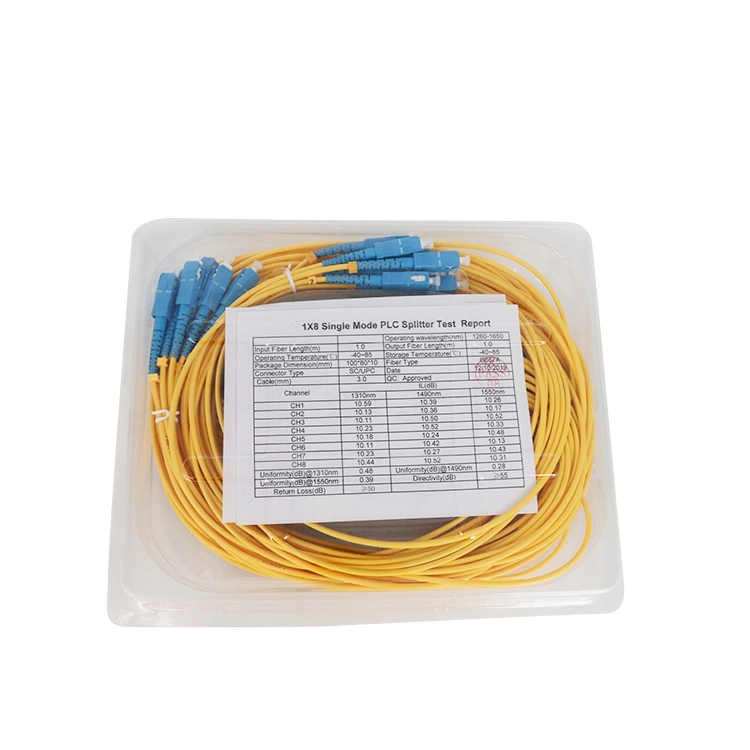 FTTH PLC Splitter 0.5m 1m 1X8 Lgx Box Sc Upc