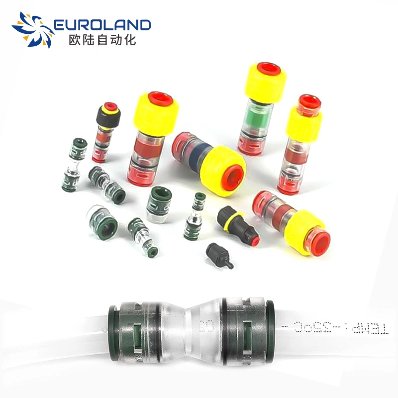 Factory Price Clear Transparent Plastic Air Blowing Fiber Cable Microduct Connector Optical Cable Fitting Tube Coupling