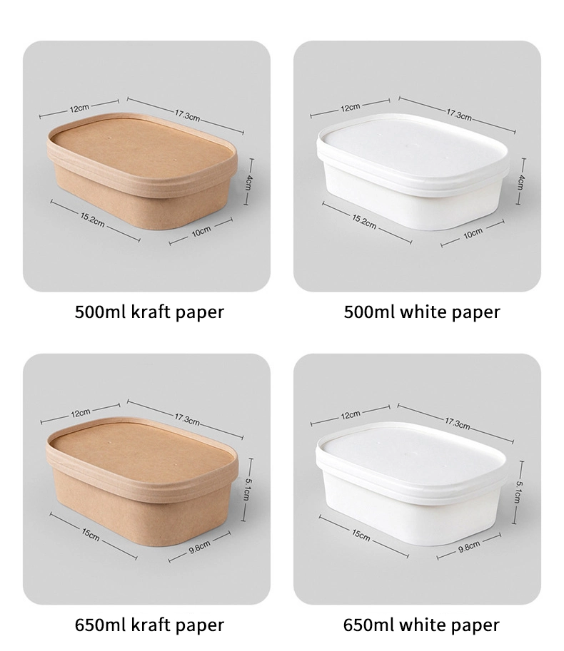 Personalizar el grado de papel desechables envases de alimentos para la ensalada