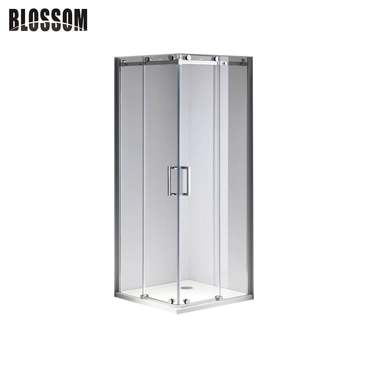 Bathroom Sliding Door Tempered Glass Frameless Room Rectangle Shower Enclosure