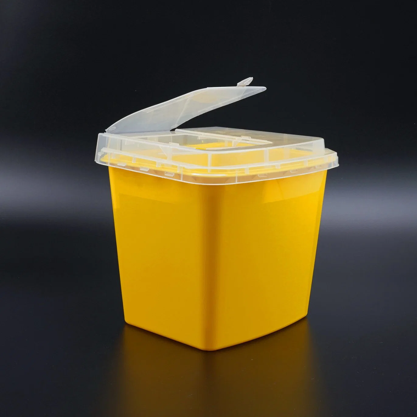 5L Medical Biohazard Waste Bin, Square Sharp Container with Floding Cap Type