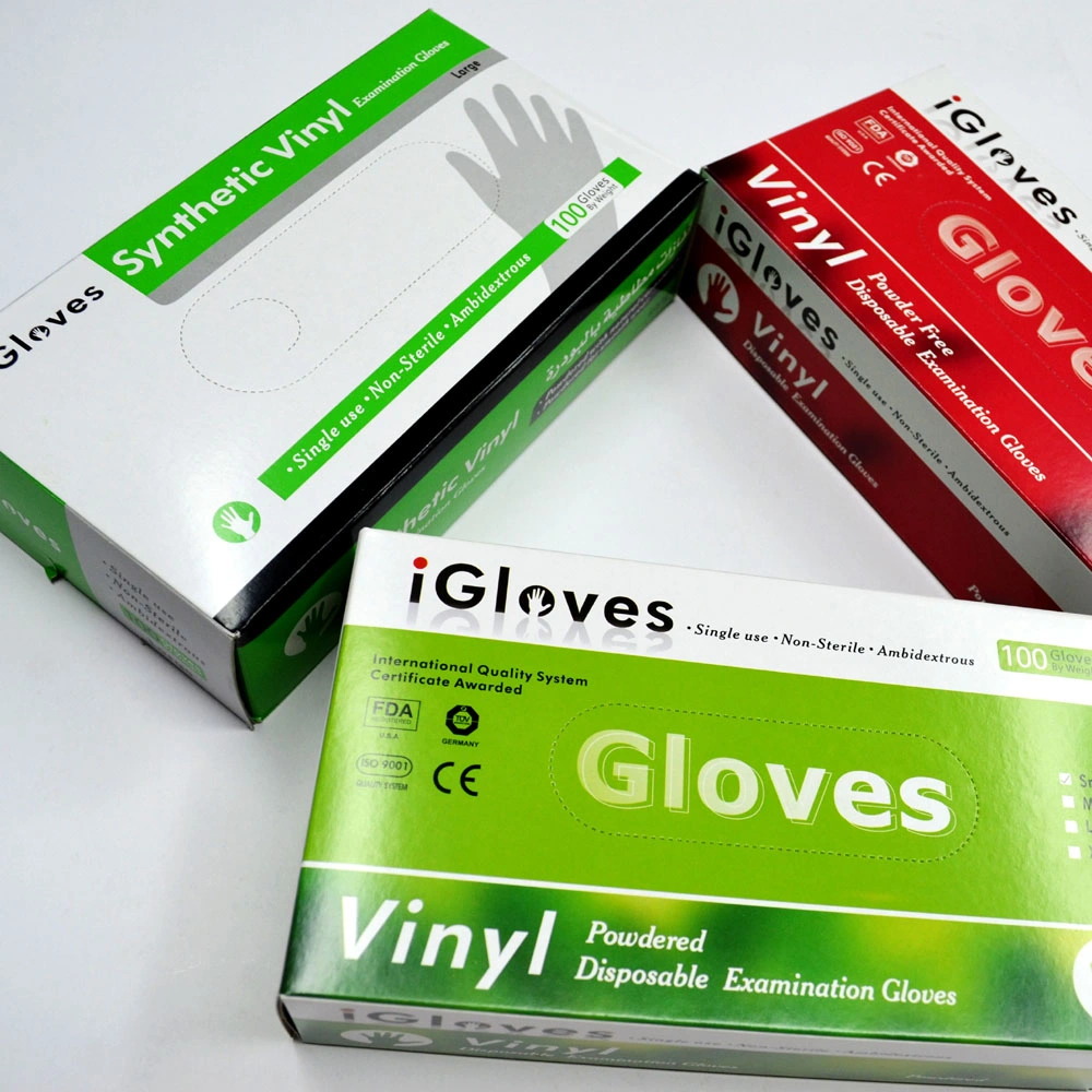 Hogar de vinilo guantes de plástico desechables Guantes de PVC, Limpieza guantes de vinilo