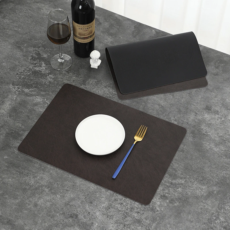 Customized Leather Waterproof Non-Slip Placemats for Dining Table