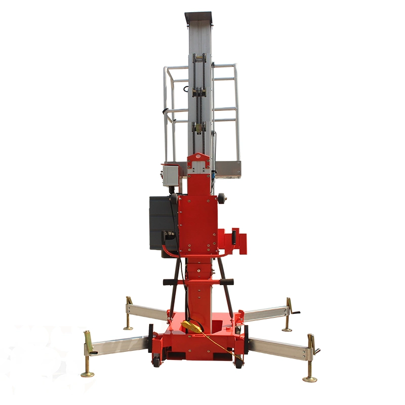 High End Single Mast Lifting Machine for External Painting Premium Single Vertical Mast Lifting Table with Proportional Controls