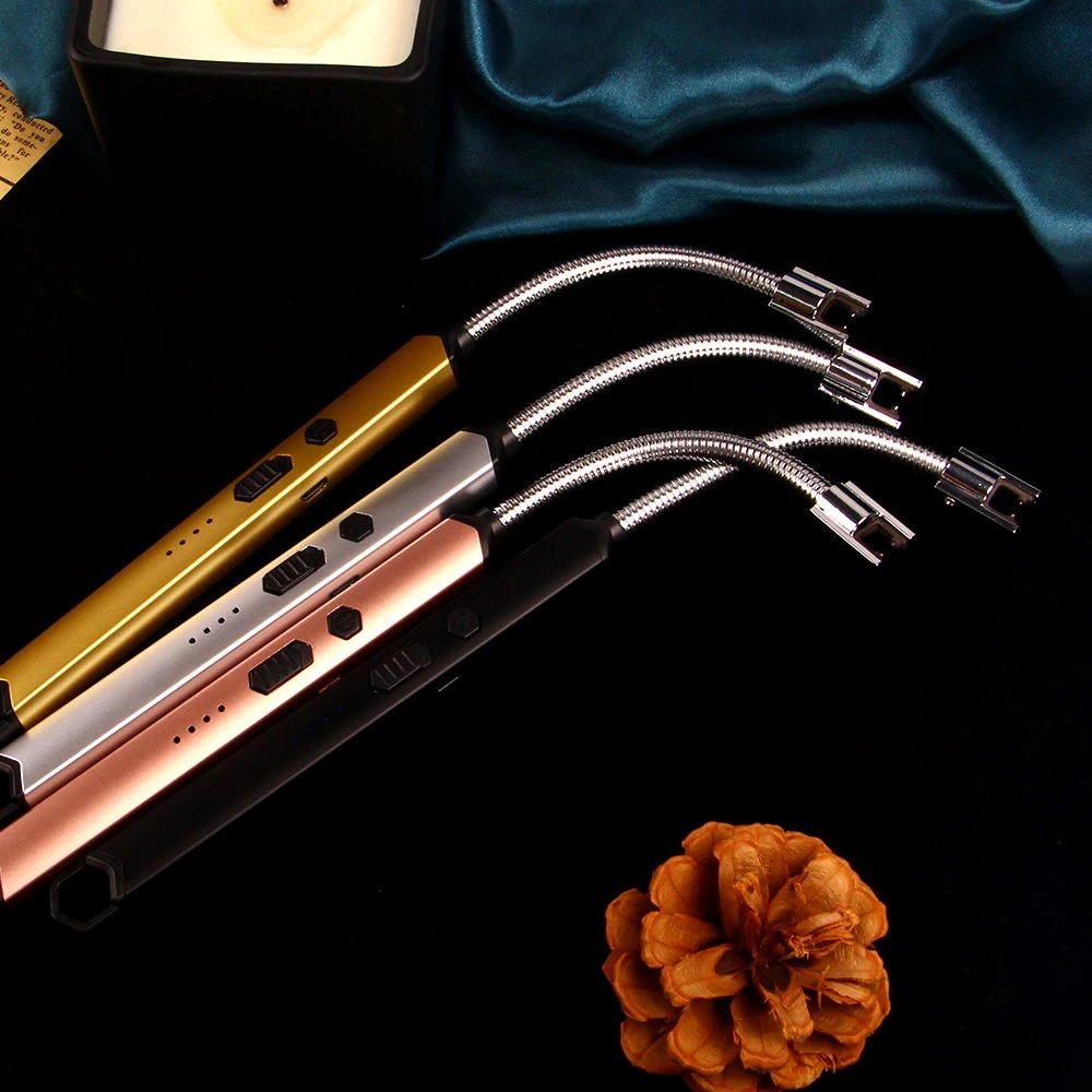 Hot Sell Candle Lighter USB Rechargeable Electric Plasma Lighter Windproof Arc Lighters for BBQ