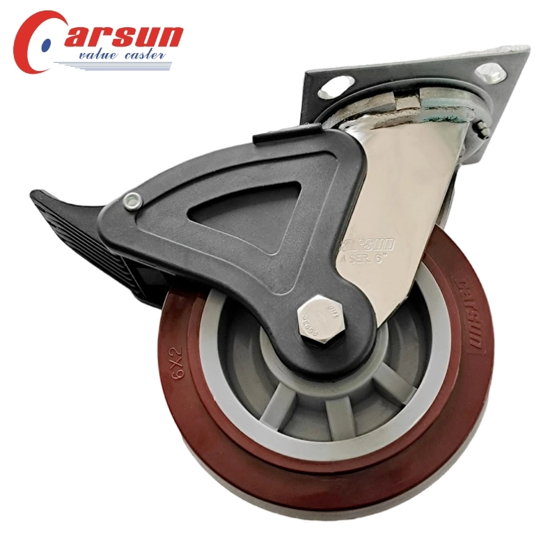 Stainless Steel Castors 3/4/5/6/8inch Industrial Caster Wheels with Rust Prevention and Corrosion Resistance