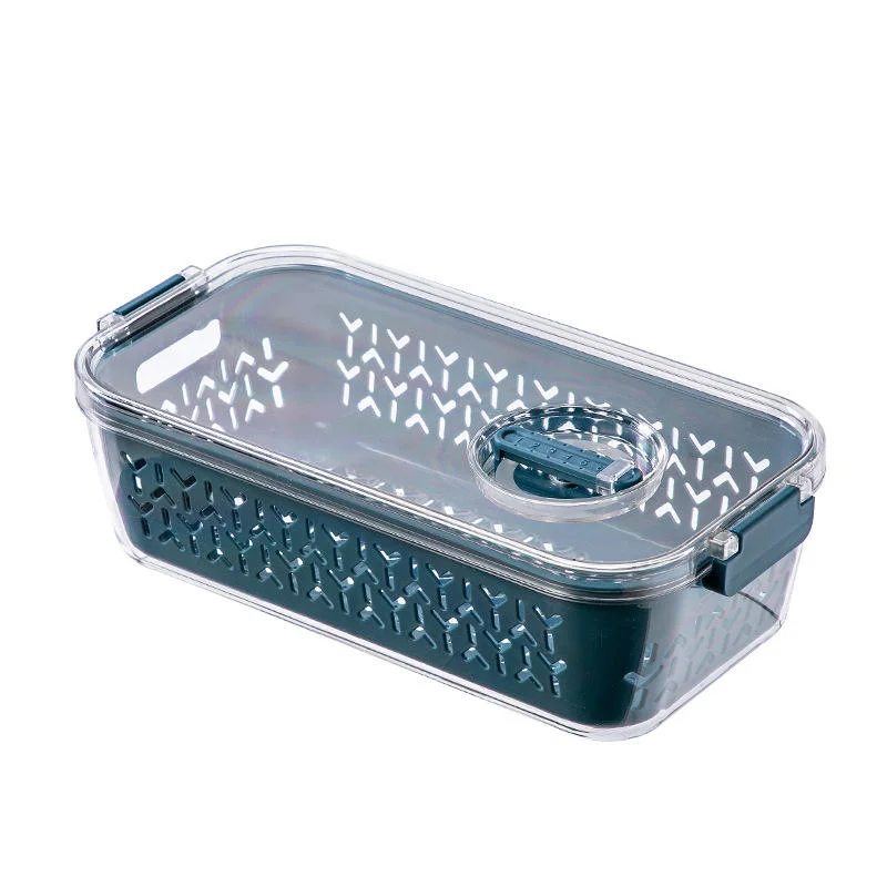 Internal Drain Basket Refrigerator Food Storage Container