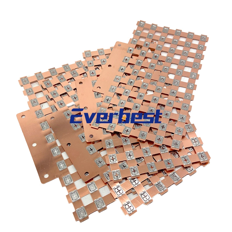 Custom Lithium Battery Pack Accessories 21700 26650 32650 18650 Copper Nickel Busbar Sheet Welding Connector