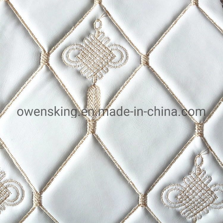 Low Price High quality/High cost performance Embroidered Leather Soft Decoration Material