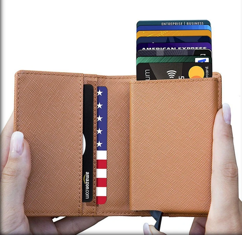 Genuine Leather Wallet Pop out Cardholders