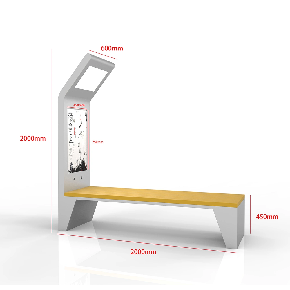 Solar Powered Night Advertising Light Box Smart Bench