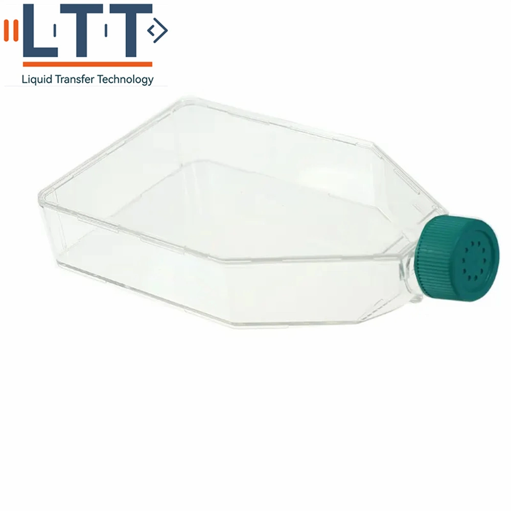 Plastic Sterile Tc Treated Polystyrene Laboratory Rectangular Canted Neck Cell Culture Flasks with Vent Cap or Sealed Caps