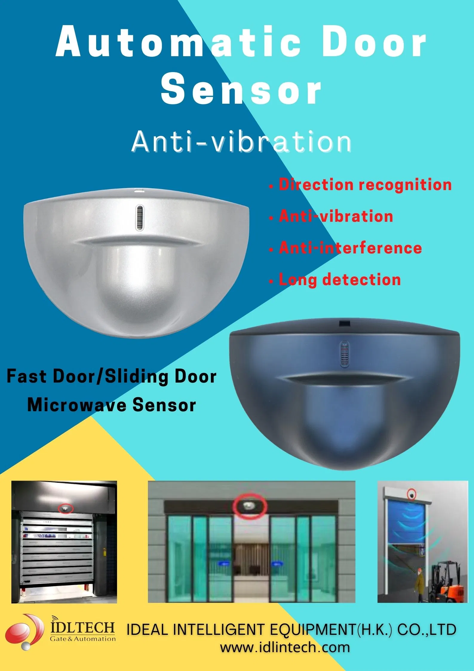 Detector de movimiento del vehículo/sensor de seguridad/detector de radar de microondas/sensores de apertura para puertas industriales 5% de descuento