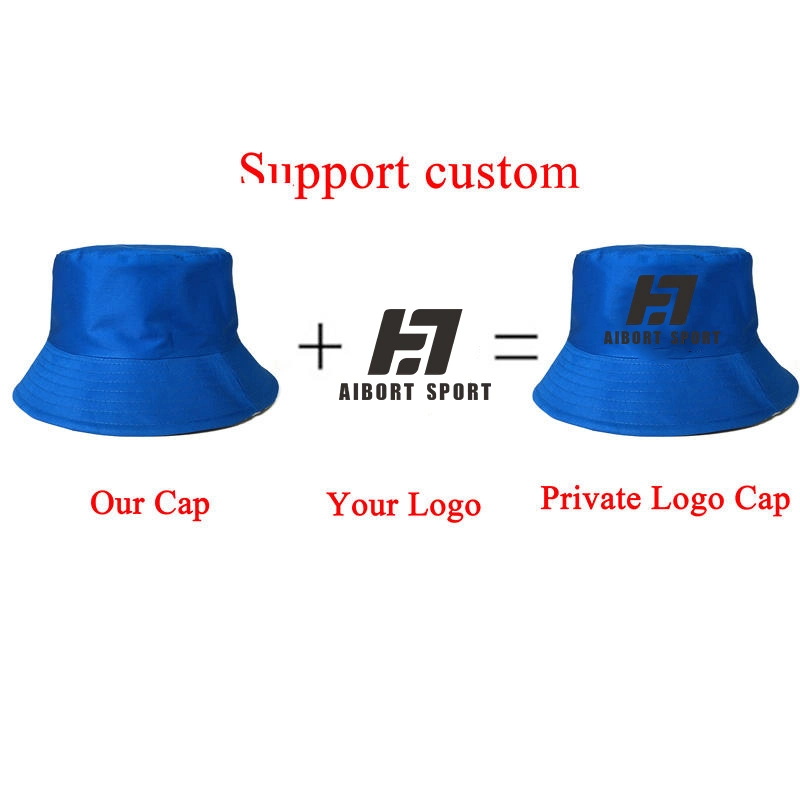 Aibort Customized Double-Sided Fisherman Hat in Spring and Autumn Fashion Label Patch, Solid Color, Versatile Sunshade and Sunscreen Basin Hat