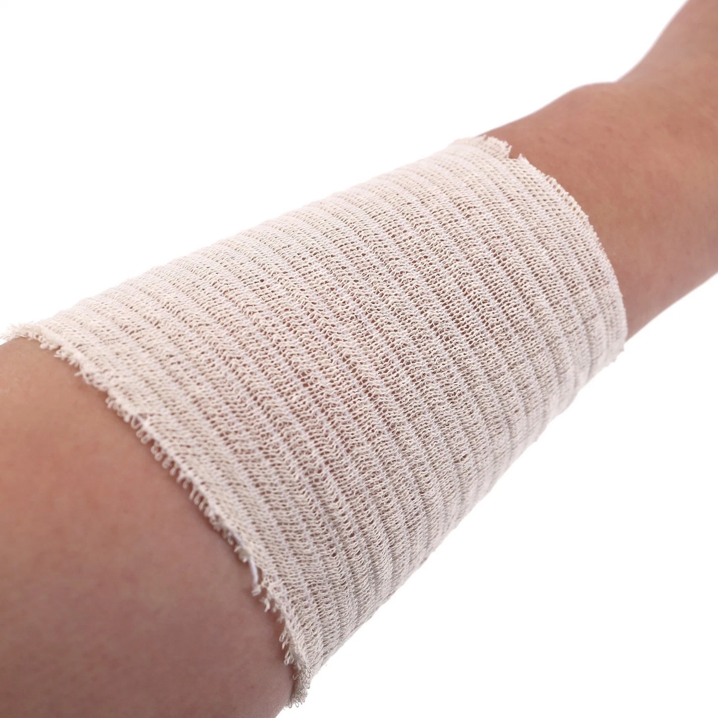 Medical Emergency High Compression Cotton Knitted Bleached/Unbleached/Skin Color Elastic Tubular Bandage Roll