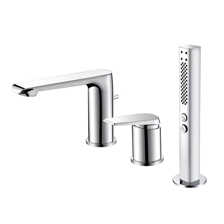 Sanipro Deck Mounted Bath/Shower Faucet Hot and Cold Water 2 Handle Bathtub Mixer Taps Set, Bathroom Tub Sink Tap