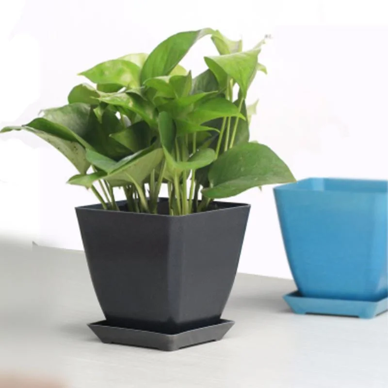 Gray Color Plant Fiber Flower Grow Pots for Gardening